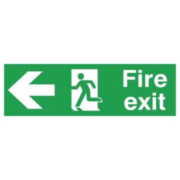 Fire Exit Sign Left 150 x 450mm PVC