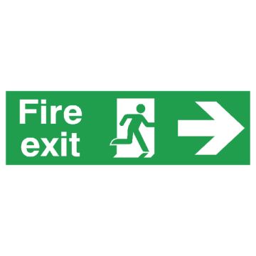 Fire Exit Sign Right 150 x 450mm PVC