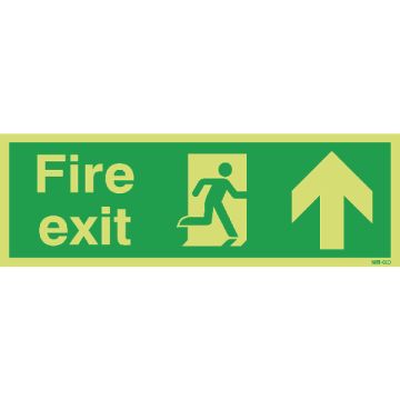 Fire Exit Niteglo Sign Up 150 x 450mm PVC