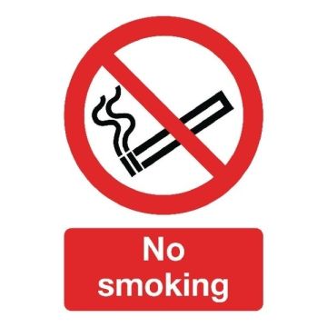 No Smoking Sign A5 S/A