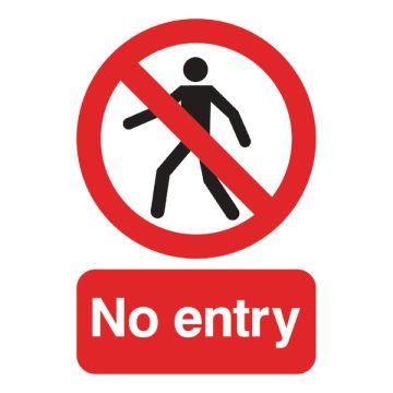 No Entry Sign A5 PVC