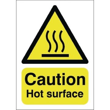 Caution Hot Surface Sign A5 S/A