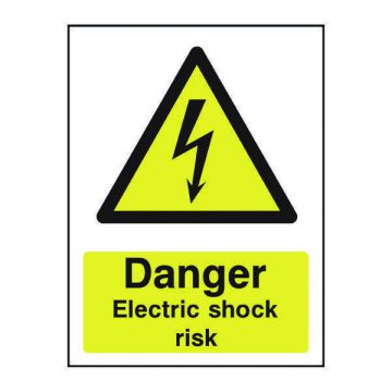 Danger Electric Shock Risk Sign A5 PVC