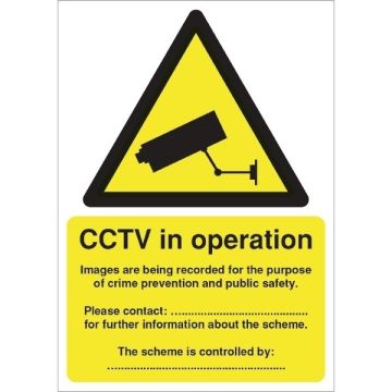 CCTV In Operation Data Protection Act Compliant Sign A5 PVC