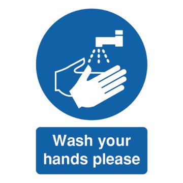 Wash Your Hands Please Sign A5 PVC
