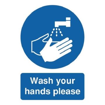 Wash Your Hands Please Sign A5 S/A