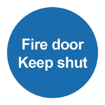 Fire Door Keep Shut Sign 100 x 100mm PVC