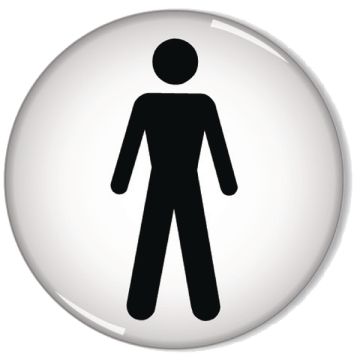 Men Symbol Domed Office Sign 60mm Diameter S/A