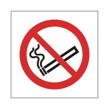 No Smoking Symbol Sign 100 x 100mm S/A - Pack of 5