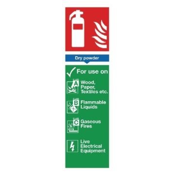Dry Powder Fire Extinguisher Sign 280 x 90mm PVC