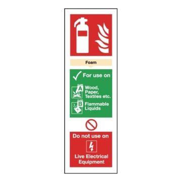 Foam Fire Extinguisher Sign 280 x 90mm S/A