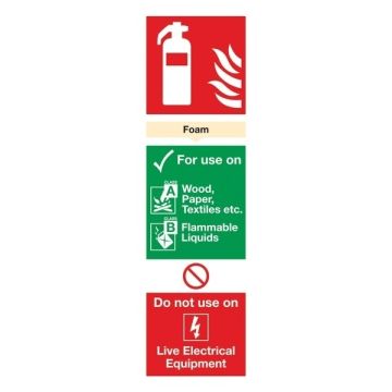 Foam Fire Extinguisher Sign 280 x 90mm PVC