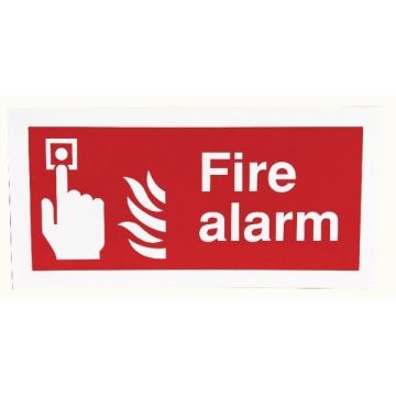 Fire Alarm Sign 100 x 200mm S/A
