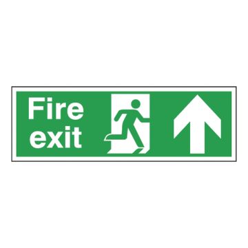Fire Exit Sign Up 150 x 450mm S/A