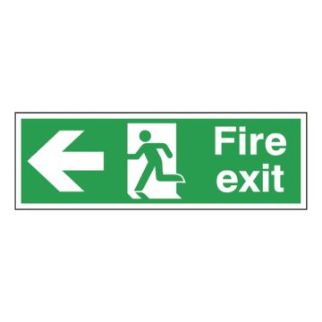 Fire Exit Sign Left 150 x 450mm S/A