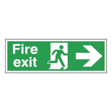 Fire Exit Sign Right 150 x 450mm S/A