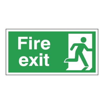 Fire Exit Sign Right 150 x 300mm S/A