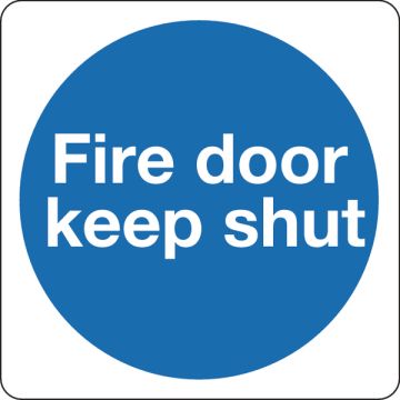 Fire Door Keep Shut Sign 100 x 100mm S/A - Pack of 5