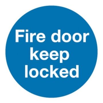 Fire Door Keep Locked Sign 100 x 100mm S/A - Pack of 5