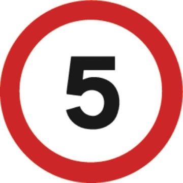 5mph Speed Limit Sign 450 x 450mm PVC