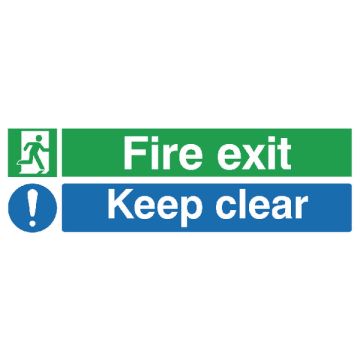 Fire Exit Keep Clear Sign 150 x 450 PVC