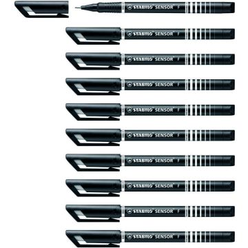 Stabilo Sensor Fine - Black - Pack of 10