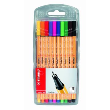 Stabilo Point 88 Fineliner - Assorted - Pack of 10