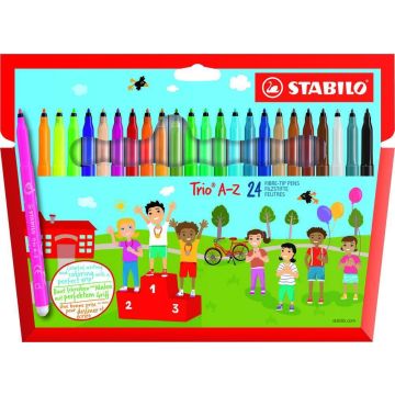 Stabilo Trio Fine Fibre Tips - Assorted - Pack of 24