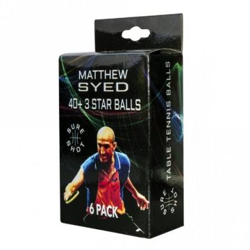SureShot Syed 3 Star Table Tennis Ball- White- Pack of 6