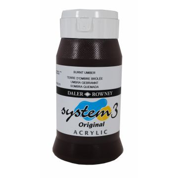 System 3 Acrylic 500ml - Burnt Umber