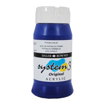 System 3 Acrylic 500ml - Phthalo Blue