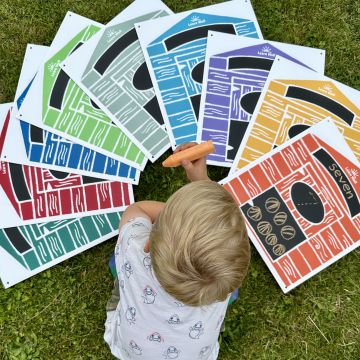 Beach Huts Chalkboards - Large Set of 10