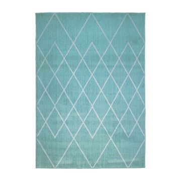 Teal Diamond Rug - Large