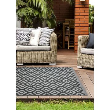 Grey Tile Indoor/Outdoor Flatweave Rug - Medium