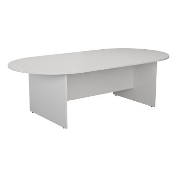 D-End Meeting Table - White - 2400mm