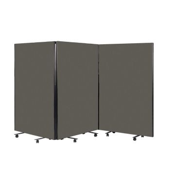 Busyscreen Tripe Safety Partition 1525 x 1200mm Black Trim Loop Nylon Dark Grey
