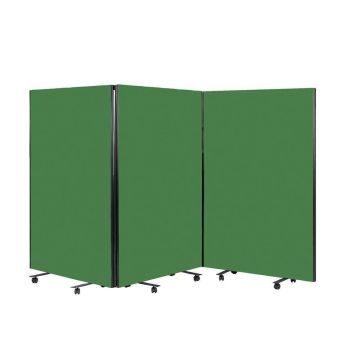 Busyscreen Tripe Safety Partition 1525 x 1200mm Black Trim Loop Nylon Green