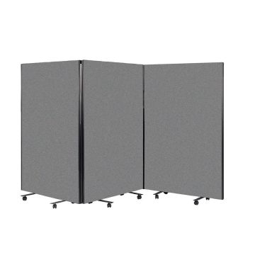 Busyscreen Tripe Safety Partition 1525 x 1200mm Black Trim Woven Merrick