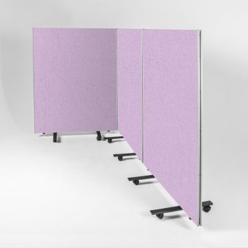 Busyscreen Tripe Safety Partition 1525 x 1200mm Grey Trim Loop Nylon Lilac