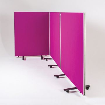 Busyscreen Tripe Safety Partition 1525 x 1200mm Grey Trim Loop Nylon Magenta