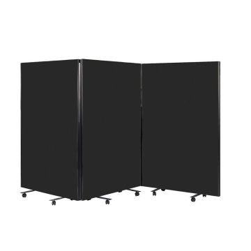 Busyscreen Tripe Safety Partition 1825 x 1200mm Black Trim Loop Nylon Black