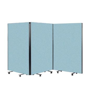 Busyscreen Tripe Safety Partition 1825 x 1200mm Black Trim Woven Dolphin