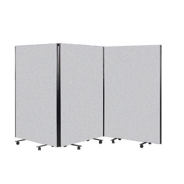 Busyscreen Tripe Safety Partition 1825 x 1200mm Black Trim Woven Glass