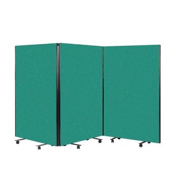 Busyscreen Tripe Safety Partition 1825 x 1200mm Black Trim Woven Meadow