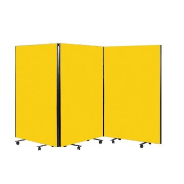 Busyscreen Tripe Safety Partition 1825 x 1200mm Black Trim Loop Nylon Yellow