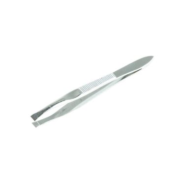 Nickel Plated Tweezer 75mm Flat End