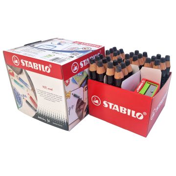 STABILO Whiteboard and Flipchart Pencils-Pk30 + 2 Sharpeners