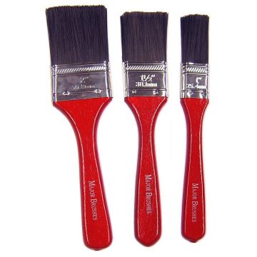 Hog Bristle Varnish Brushes - Pack of 3