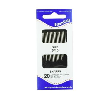 Sharps Needles - Size 5/10 10 Wallets x 20 Needles - Pack of 200