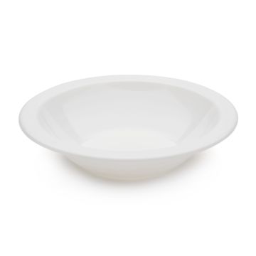 Harfield Polycarbonate 170mm dia Rimmed Bowls White Pack of 10